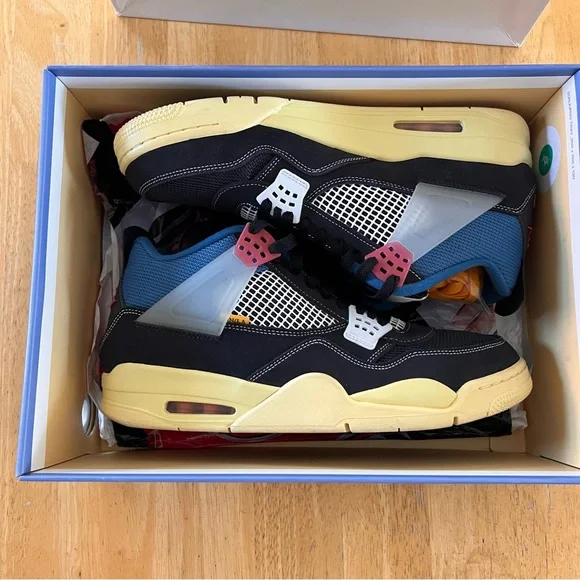 Air Jordan 4 Retro SP Black Blue Red with Cream Sole - Picture 5 of 9